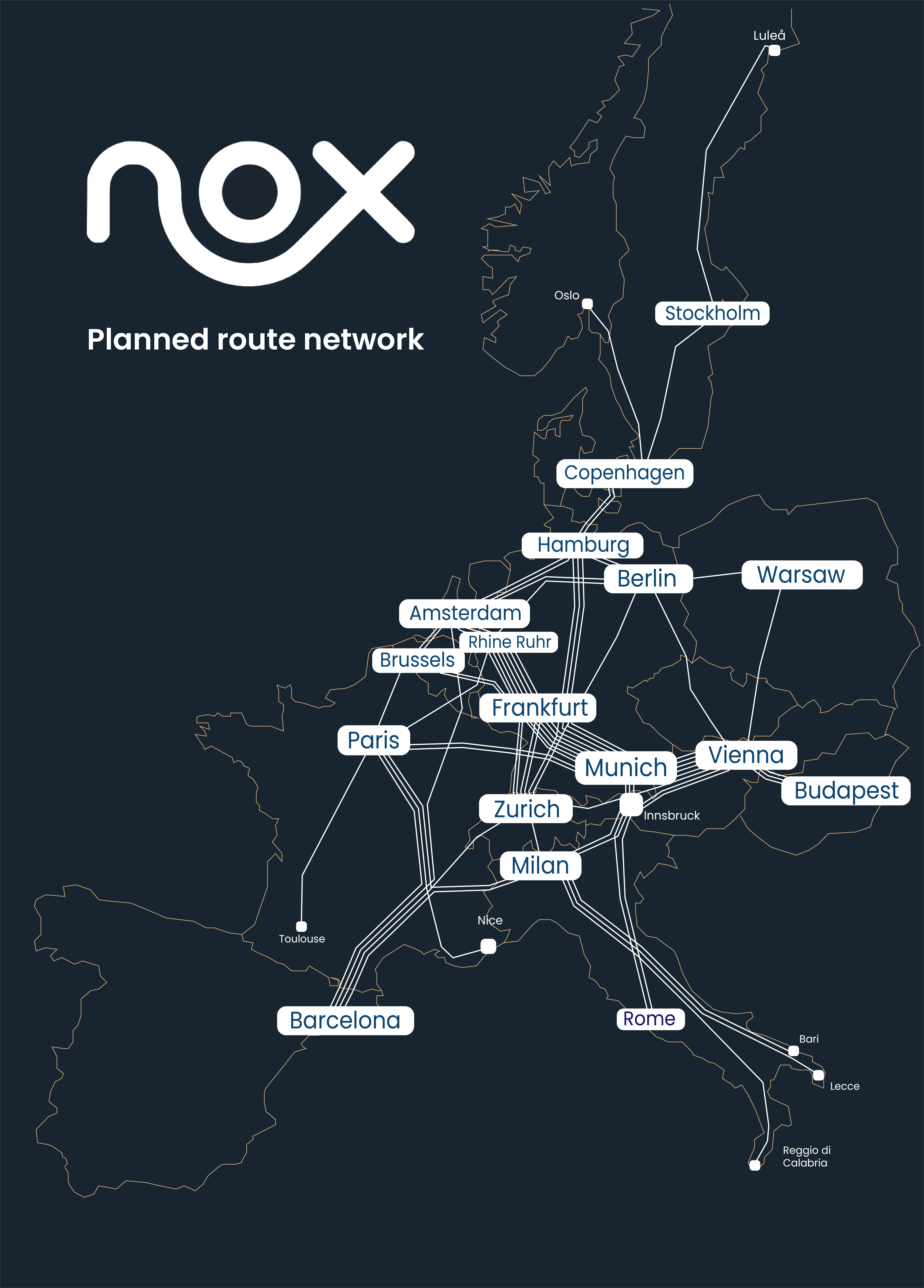 Carte des trains de nuit